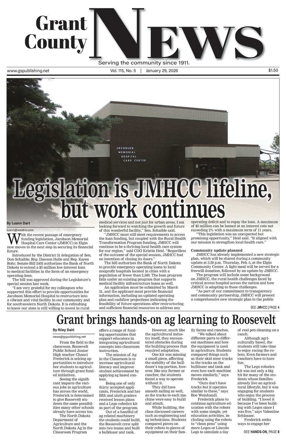 Thursday, January 29, 2026 Grant County News